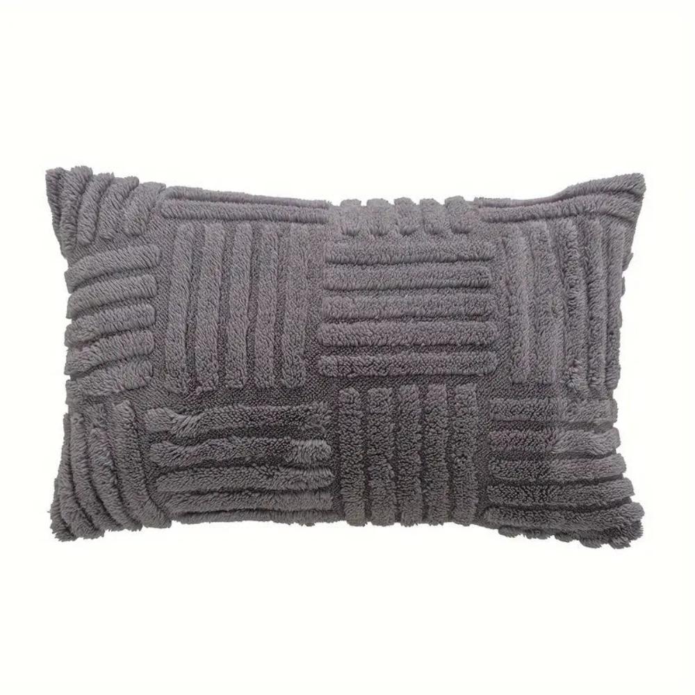 Plush Faux Fur Striped Cushion Cover
