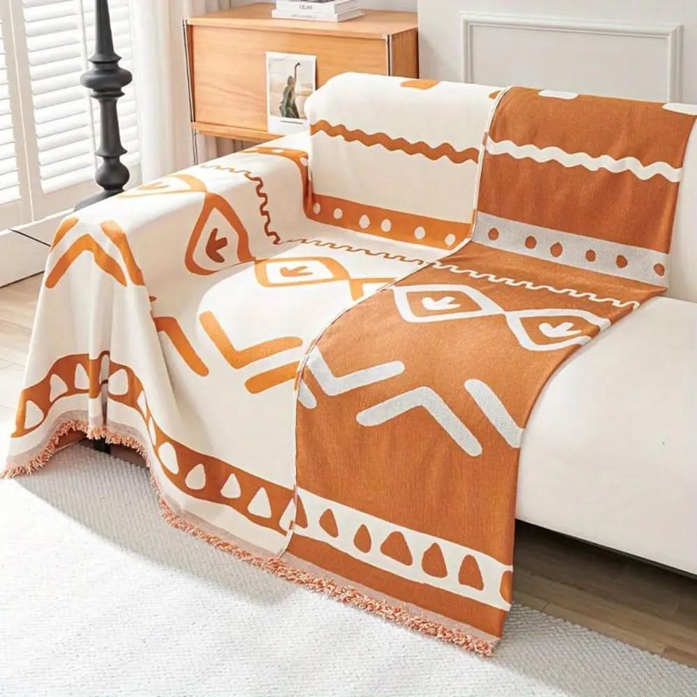 Reversible Bohemian Sofa Cover - Chenille Fabric
