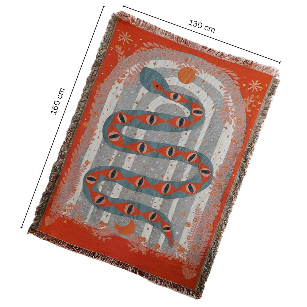 Serpent's Embrace Microfiber Blanket with Jacquard Weave