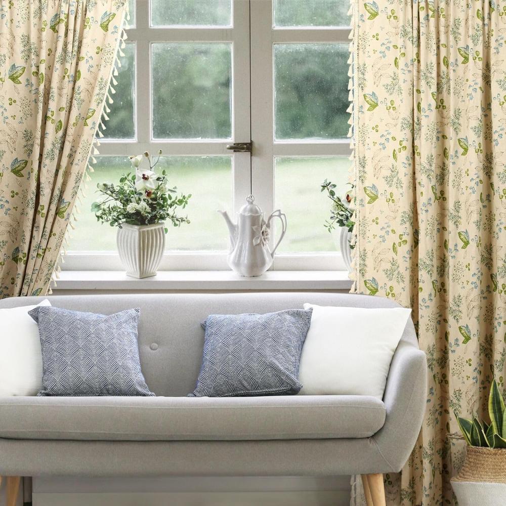 Bohemian Wildflower Veil Curtains - Light-Blocking, Noise-Reducing Fabric