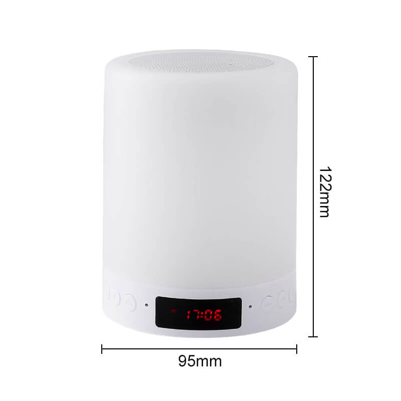 Bluetooth Speaker with Colorful LED Table Lamp and Alarm Clock
