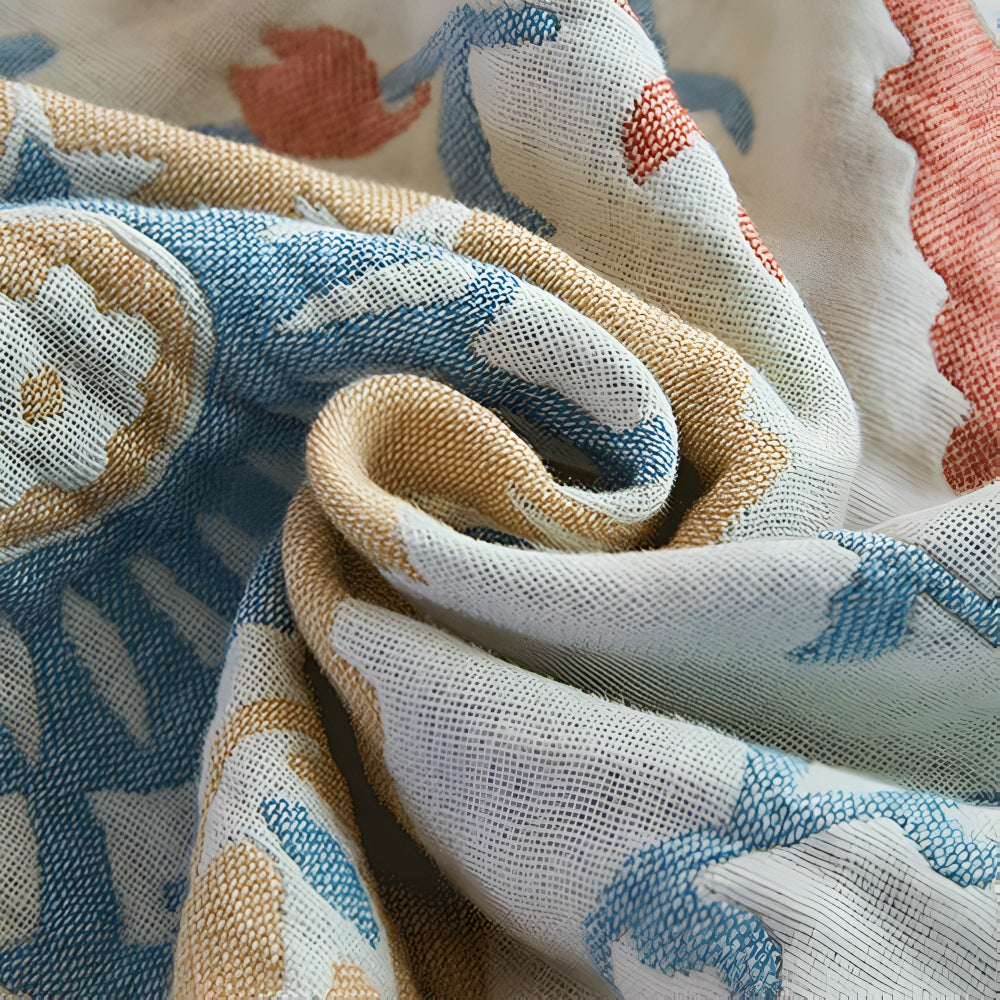 Reversible Rustic Floral Cotton Blanket