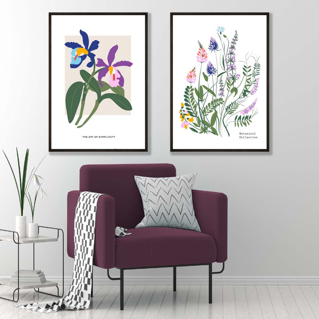 Cheerful Spring Flower Art Prints Set of 2
