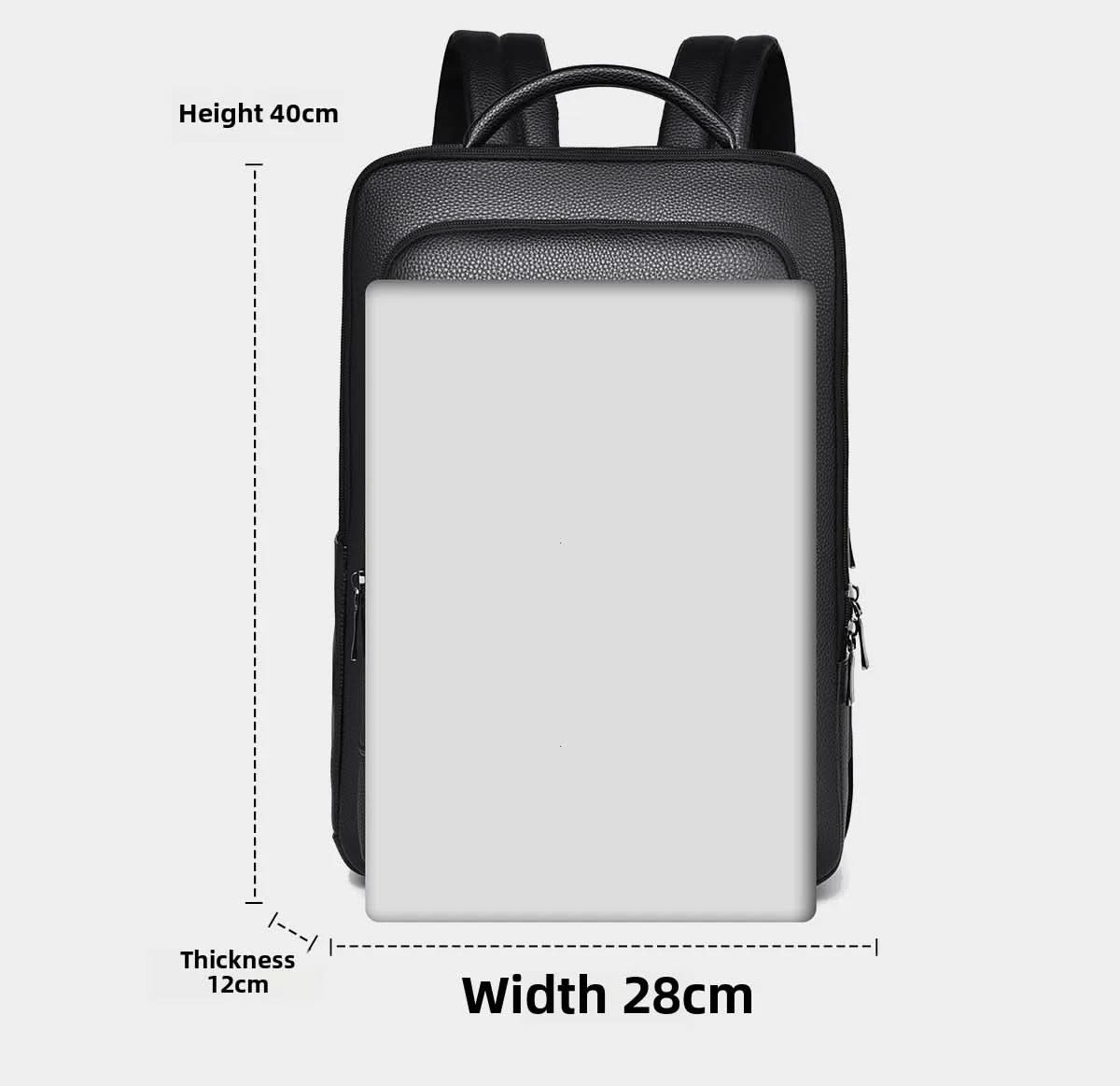 Smart PU Leather USB Backpack for Laptops up to 15.6 Inches