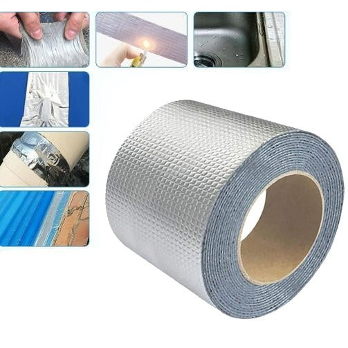 Waterproof Butyl Tape with Aluminum Foil for Cold Weather Sealing, 16.4 ft