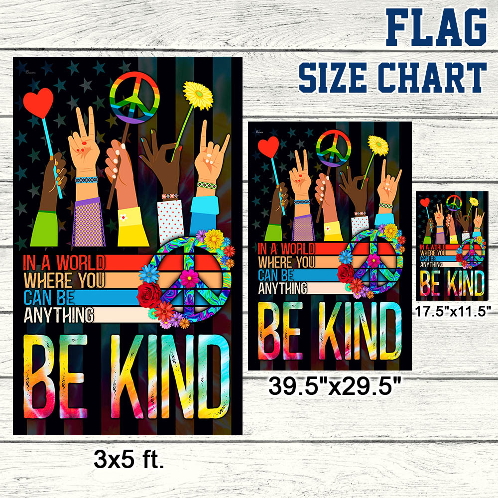 Be Kind Hippie Flag - Custom Double-Sided Canvas Decor