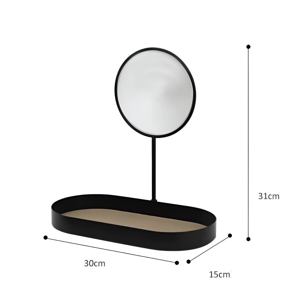 Modern Metal Beauty Organizer Tray with Removable Mirror