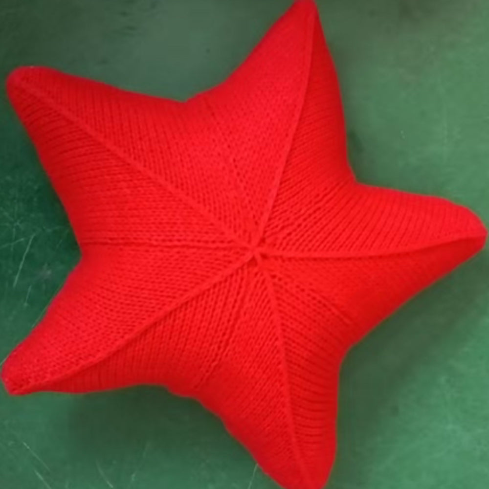 Hand-Knitted Starfish Cushion for Coastal Decor