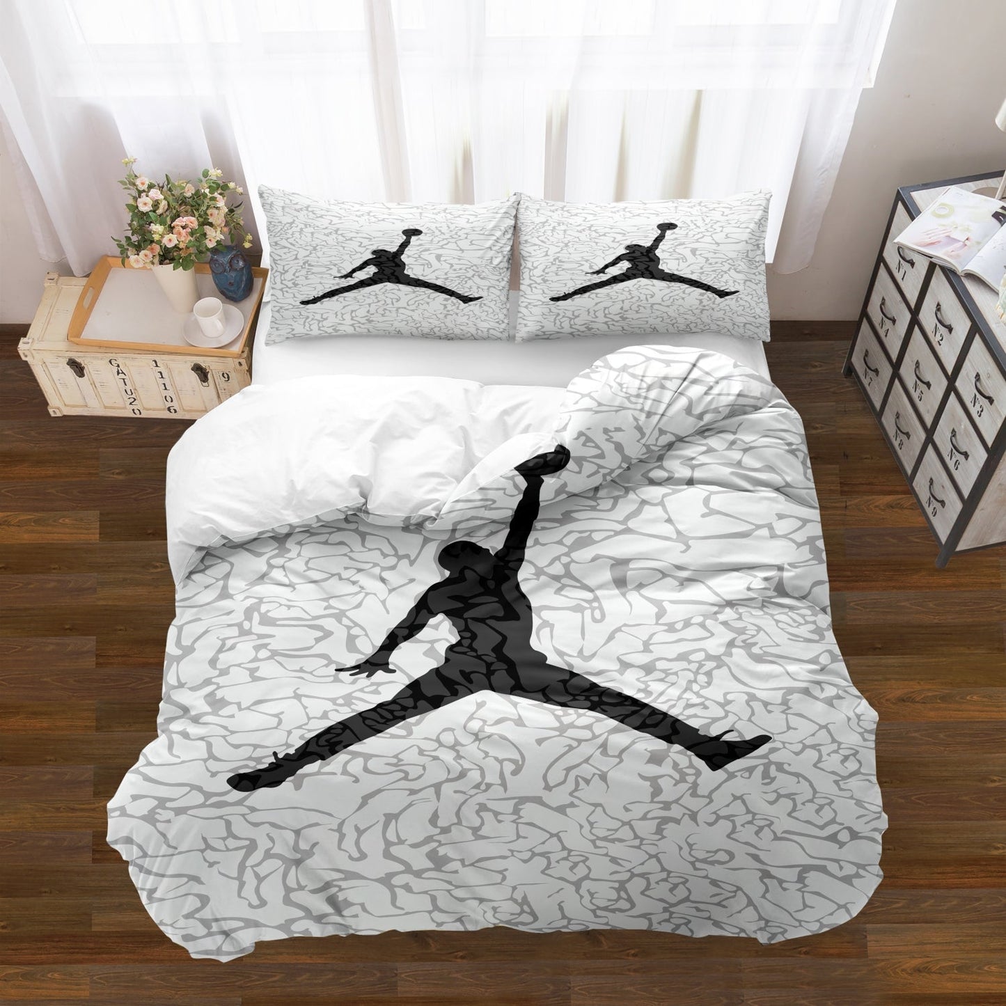 Soft Basketball Duvet Cover and Pillowcase Set