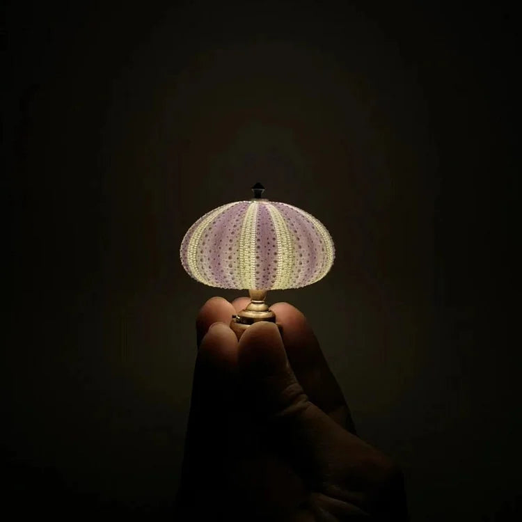 Sea Urchin Night Lamp with Gold-Plated Base - DIY Mood Lighting