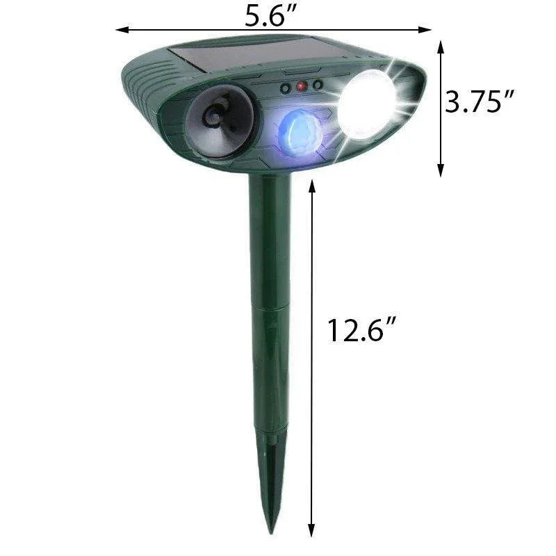 Solar Powered Ultrasonic Chipmunk Repeller with Motion Sensor