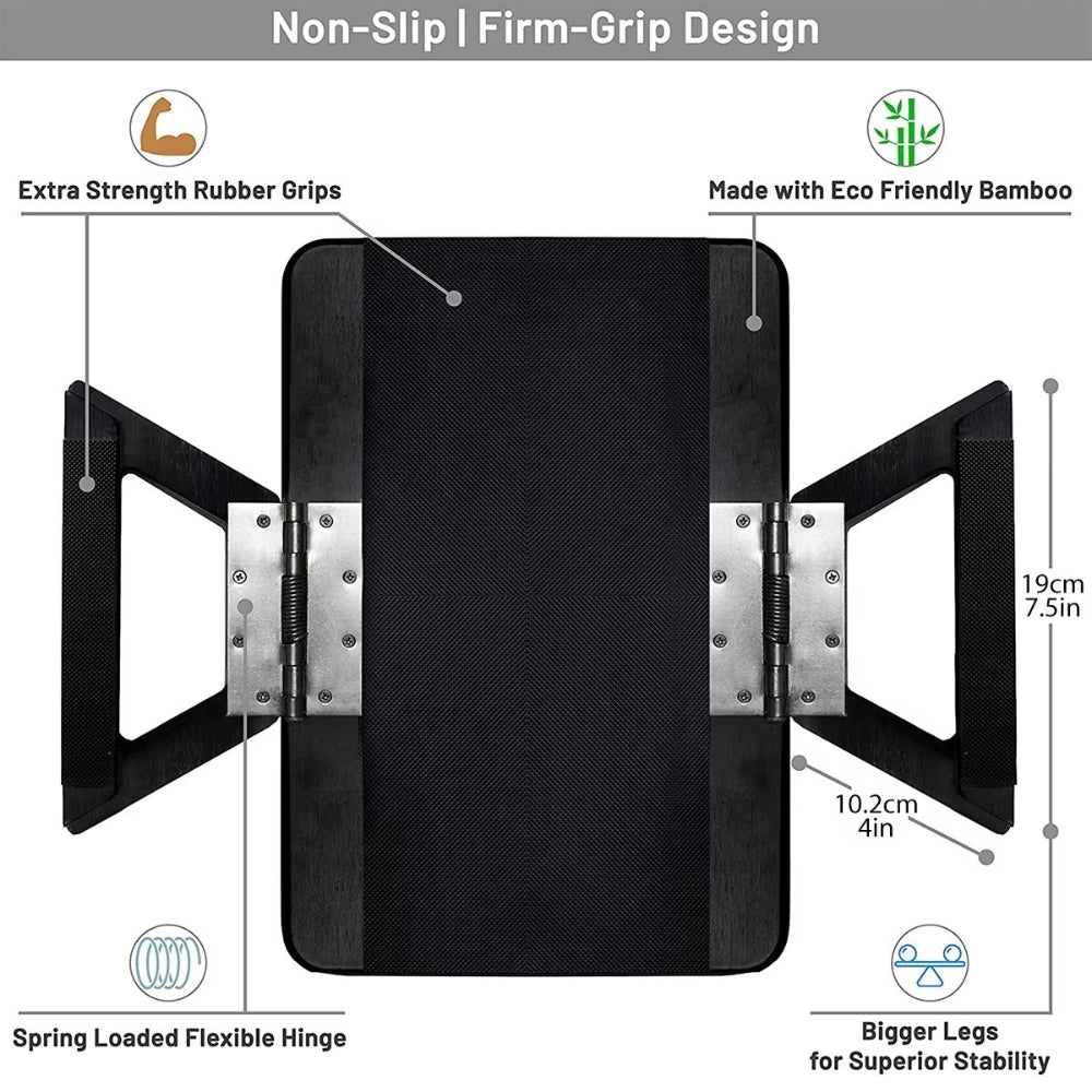 Adjustable Bamboo Clip-On Tray Table for Sofa