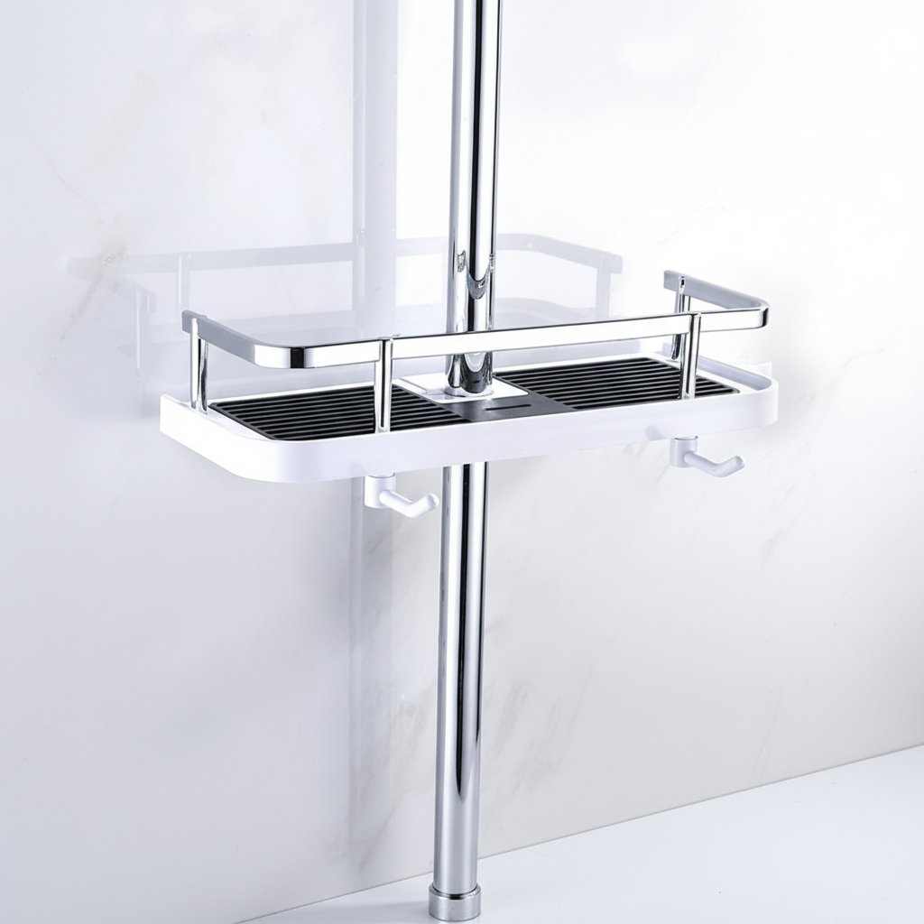 Suction Cup Shower Shelf - Modern Bathroom Organizer
