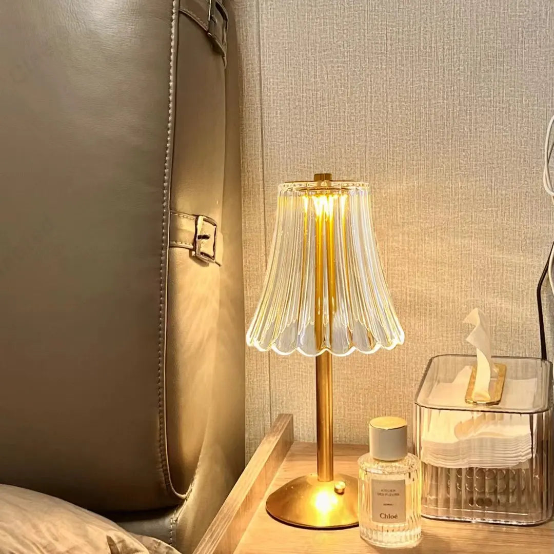 Chic Wireless Table Lamp with Crystal Design and 3-Way Dimming