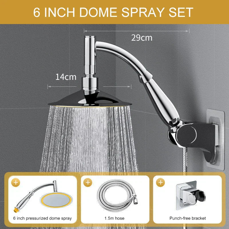 Water-Saving Square Rain Showerhead with Chrome Finish