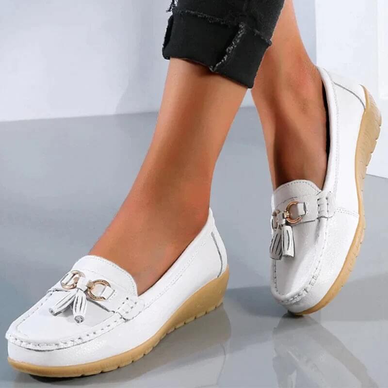 Women's Comfortable PU Leather Loafers with Elegant Design