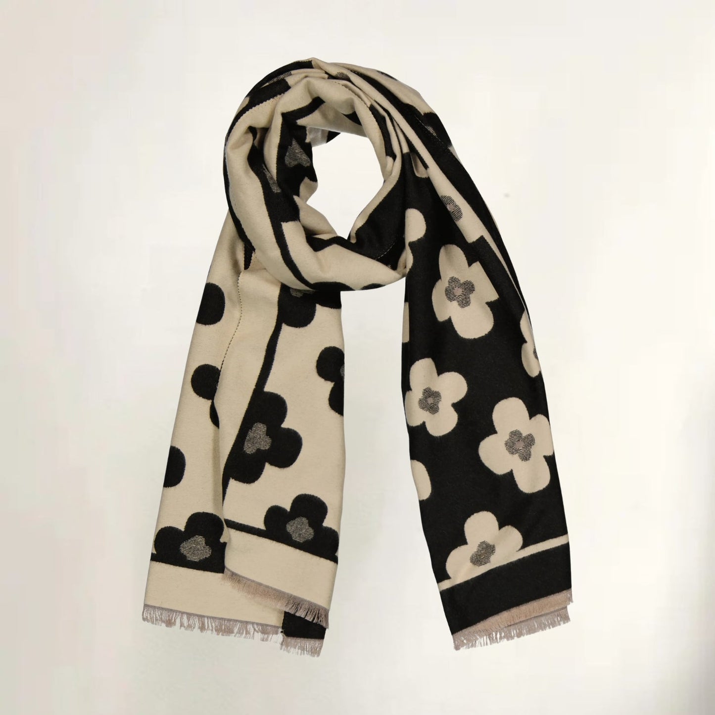 Floral Microfiber Winter Scarf for Women