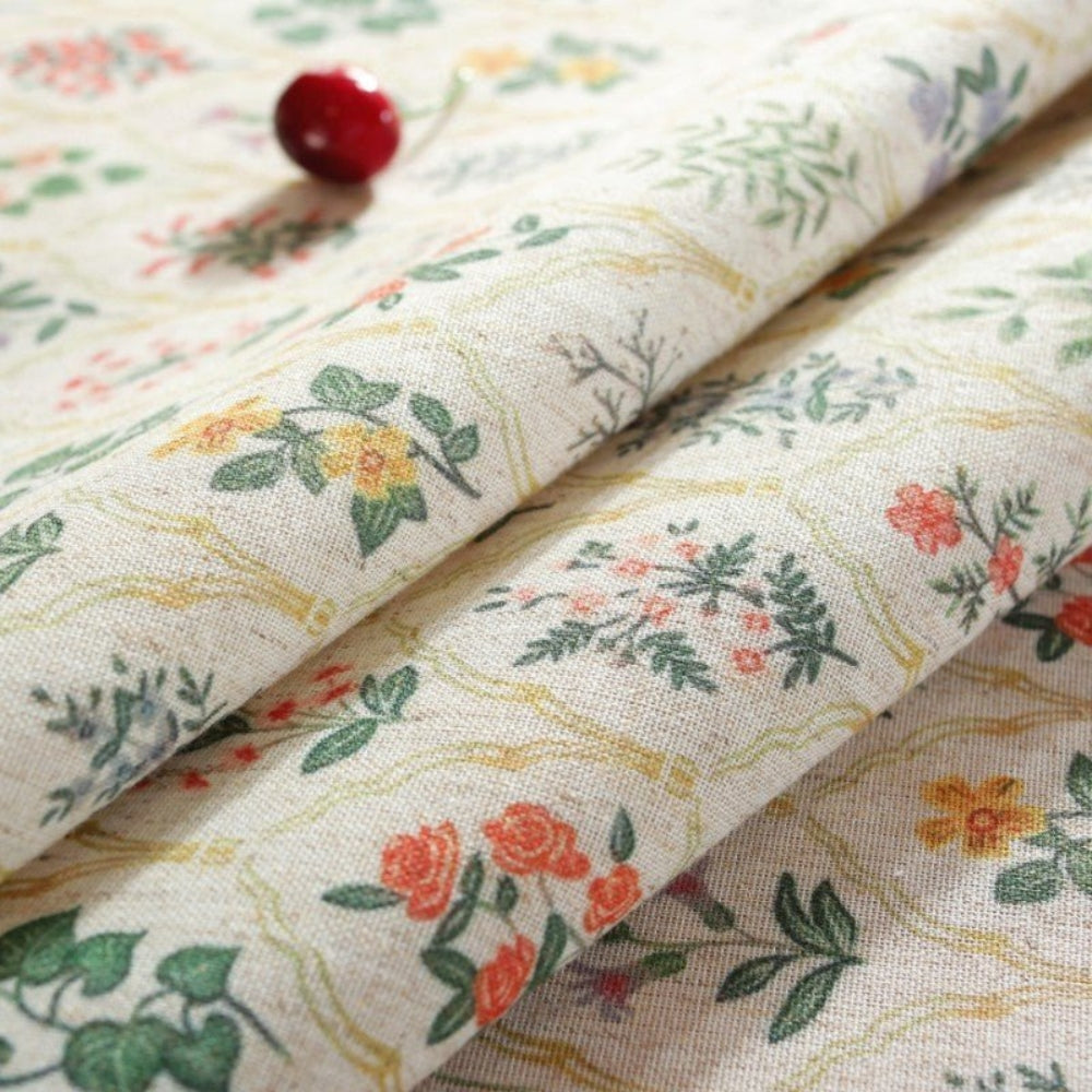 Floral Tassel-Trimmed Microfiber Table Cloth