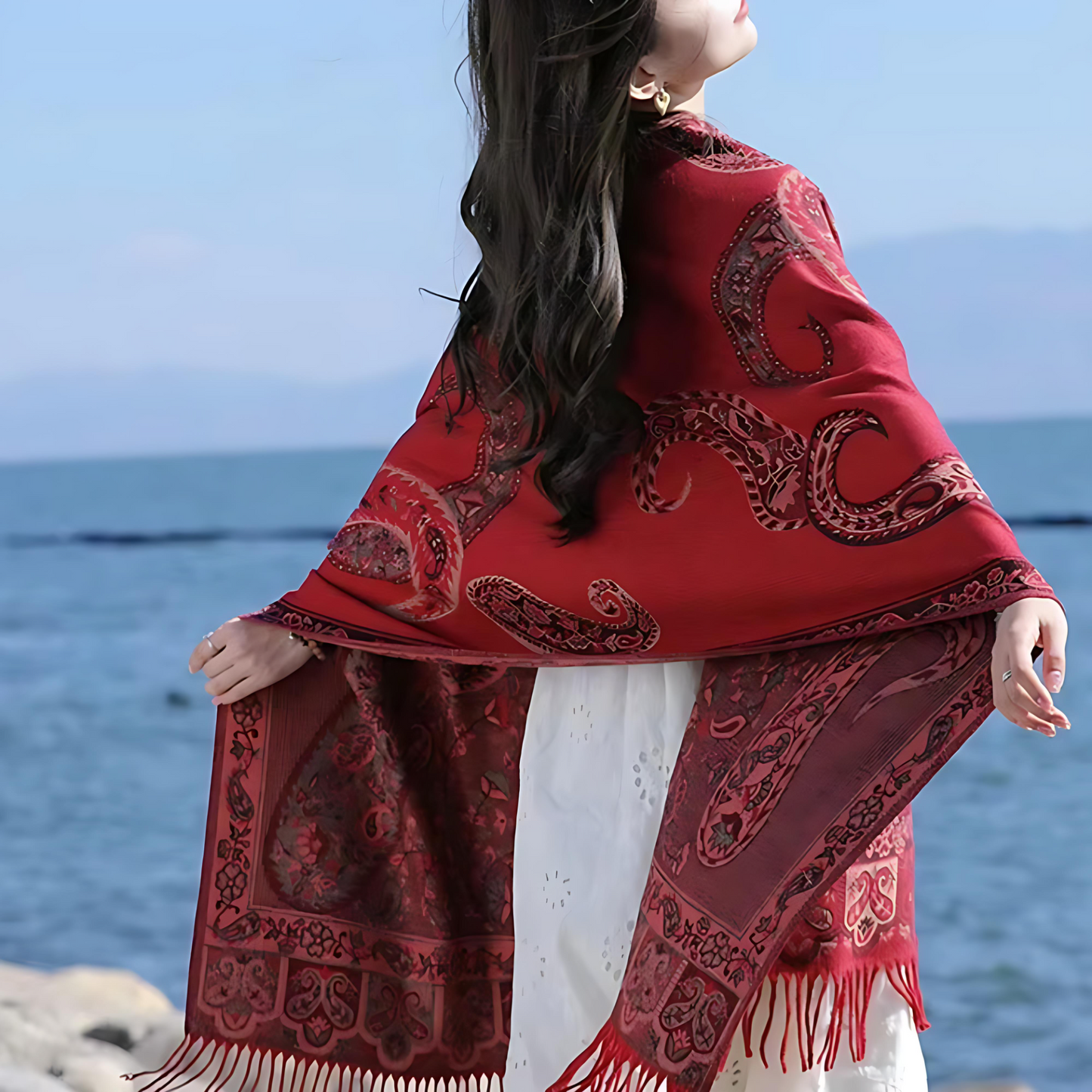 Bohemian Paisley Tassel Shawl Wrap