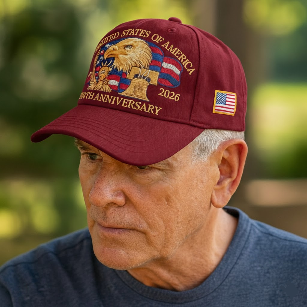 Men's Adjustable Patriotic Eagle Baseball Cap 250th Anniversary