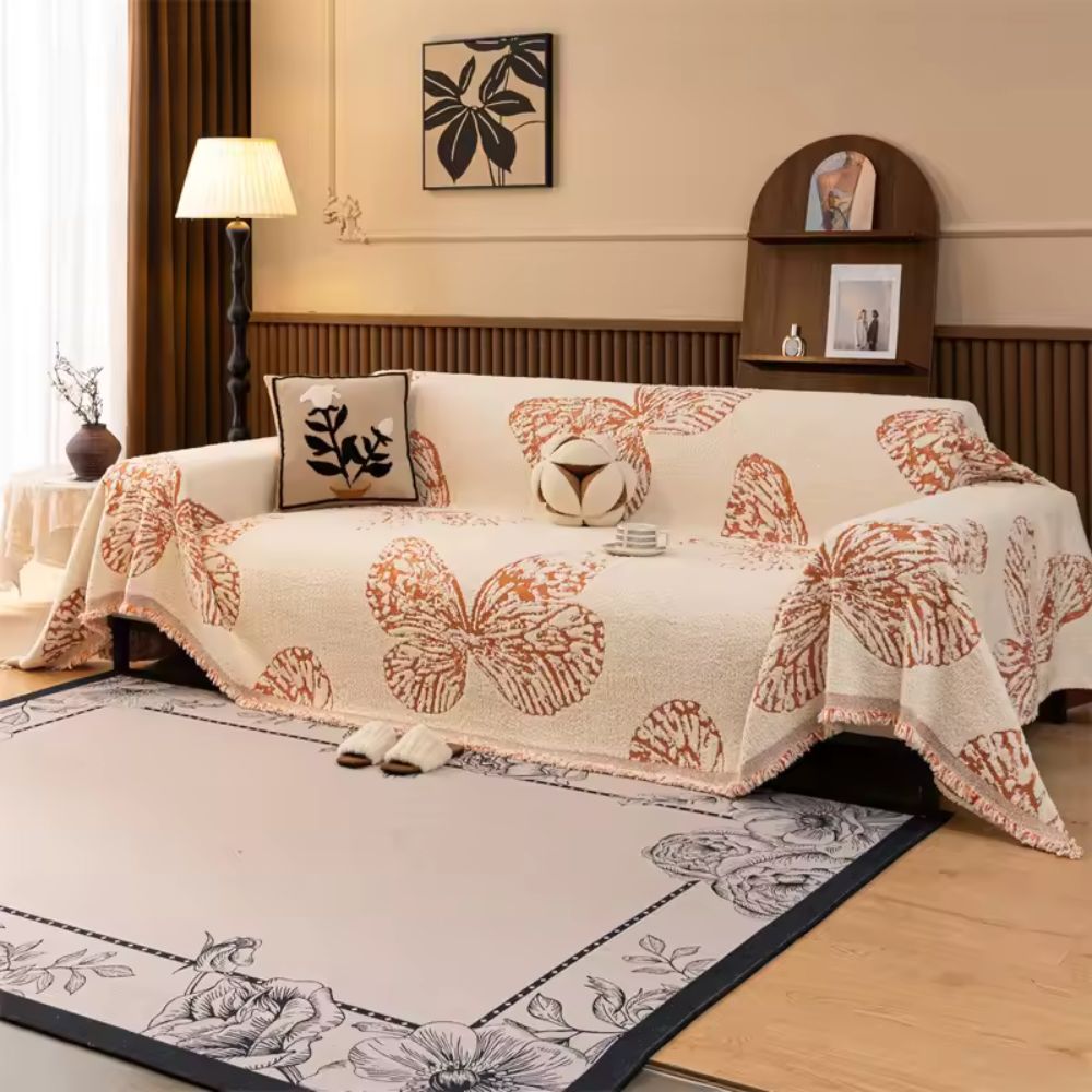 Reversible Butterfly Loom Sofa Wrap Cover