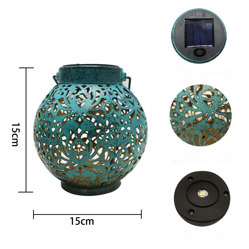 Solar Powered Black Stainless Steel Garden Lantern