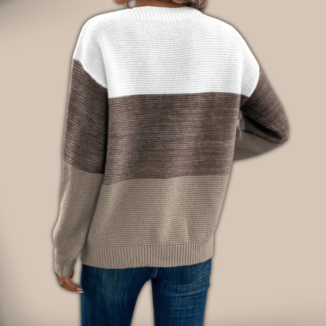 Bela - Colorblock Knit Sweater