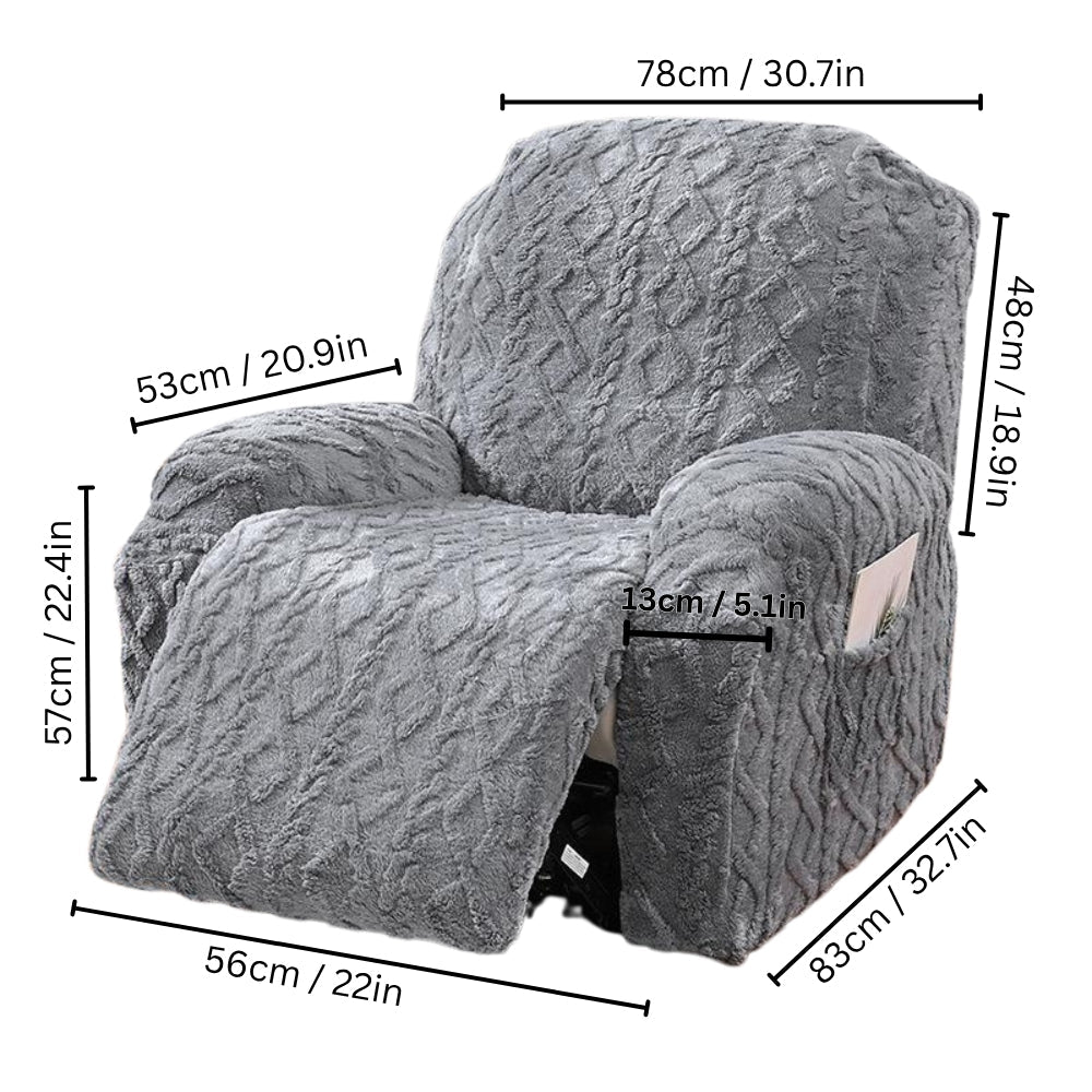 Jacquard Stretch Recliner Sofa Slipcover with Grip Technology