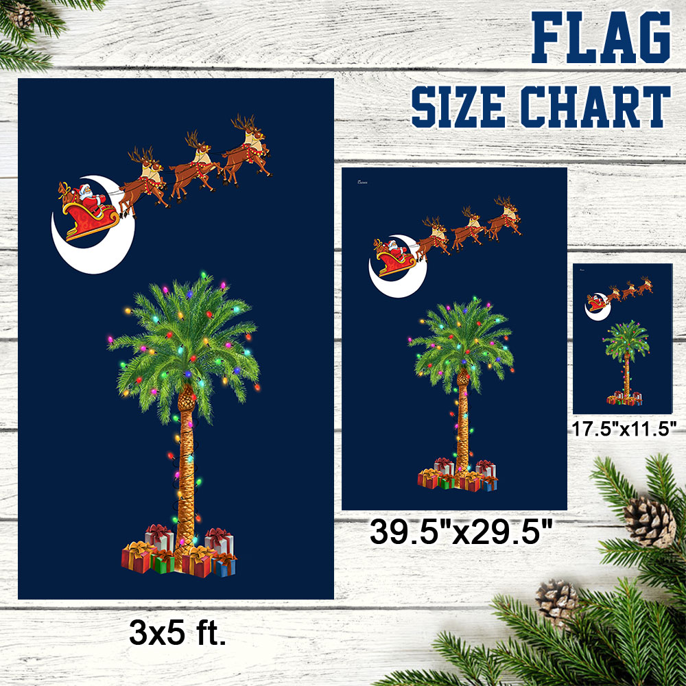 South Carolina Christmas Flag with Santa and Palmetto Tree