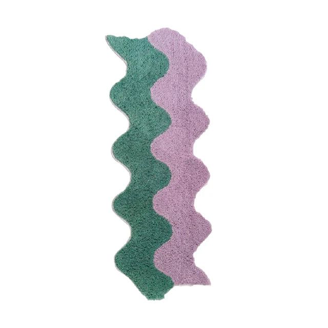 Tufted Wave Pattern Runner Rug 18x48 Inch