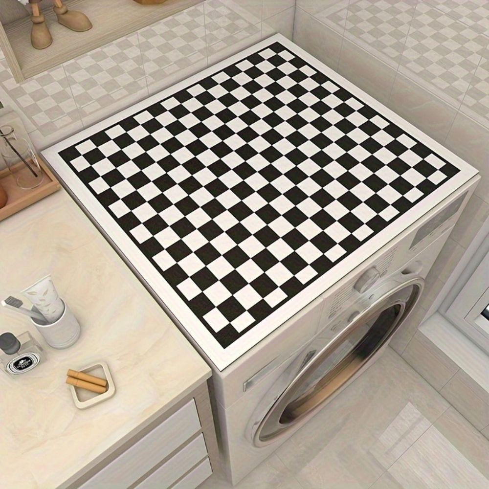 Checkered Silicone Washing Machine Cover Mat