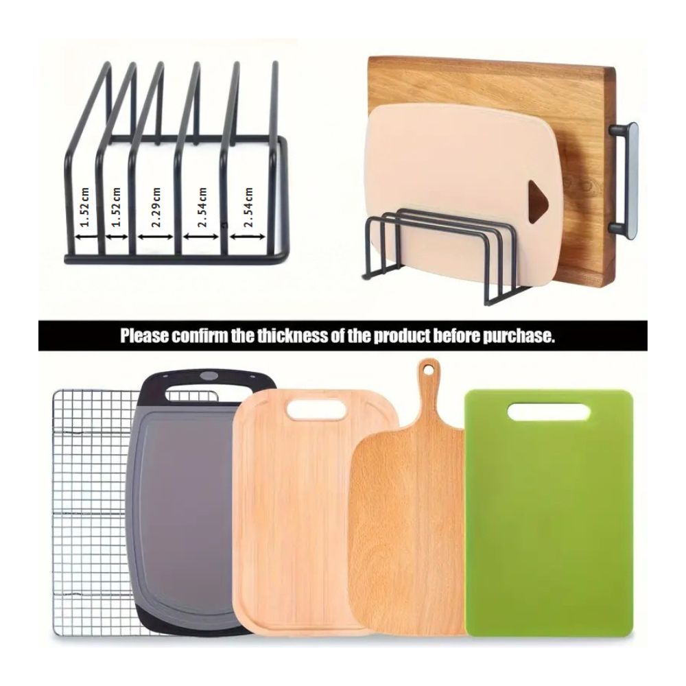 Steel Cutting Board Organizer Rack with House-Shaped Frame