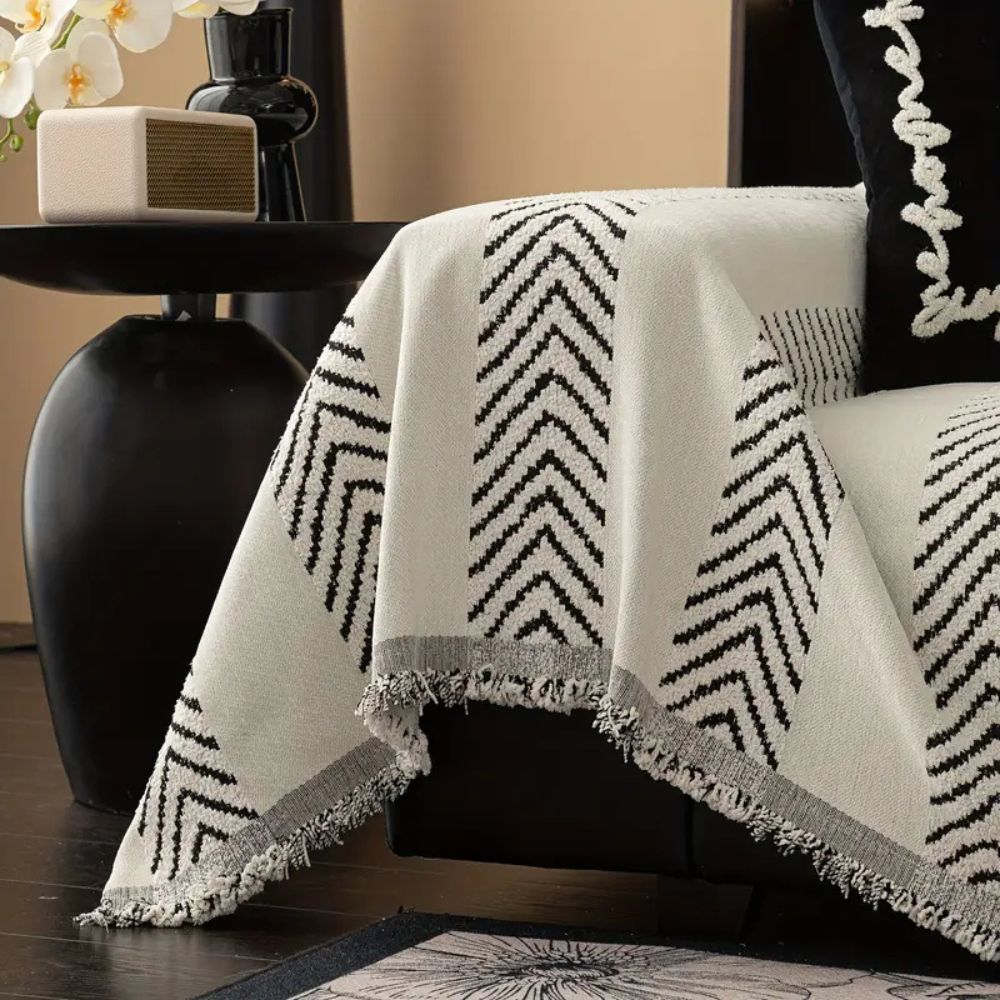 Soft Chevron Microfiber Sofa Cover