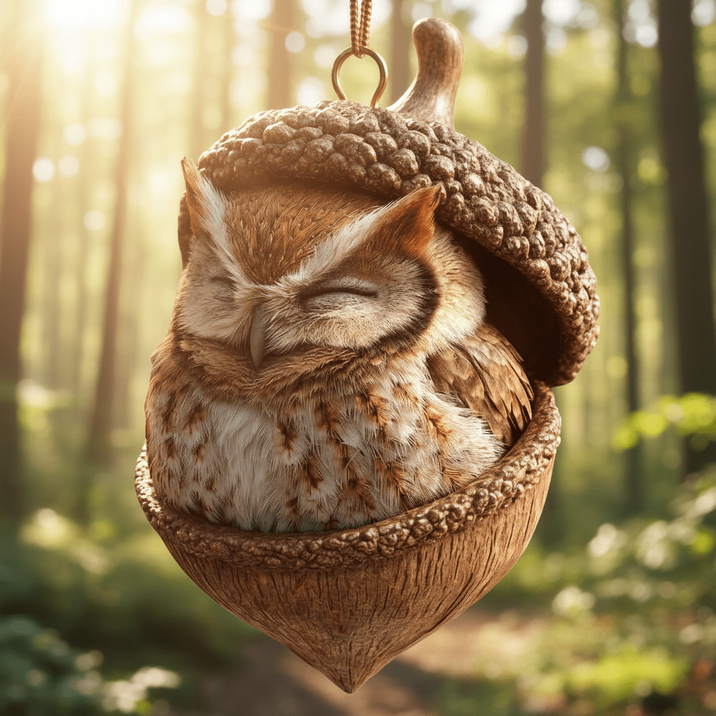 Handcrafted Woodland Animal Acorn Christmas Ornaments