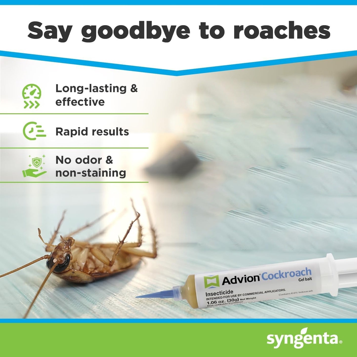 Non-Toxic Cockroach Gel Bait 1.06oz for Indoor Pest Control