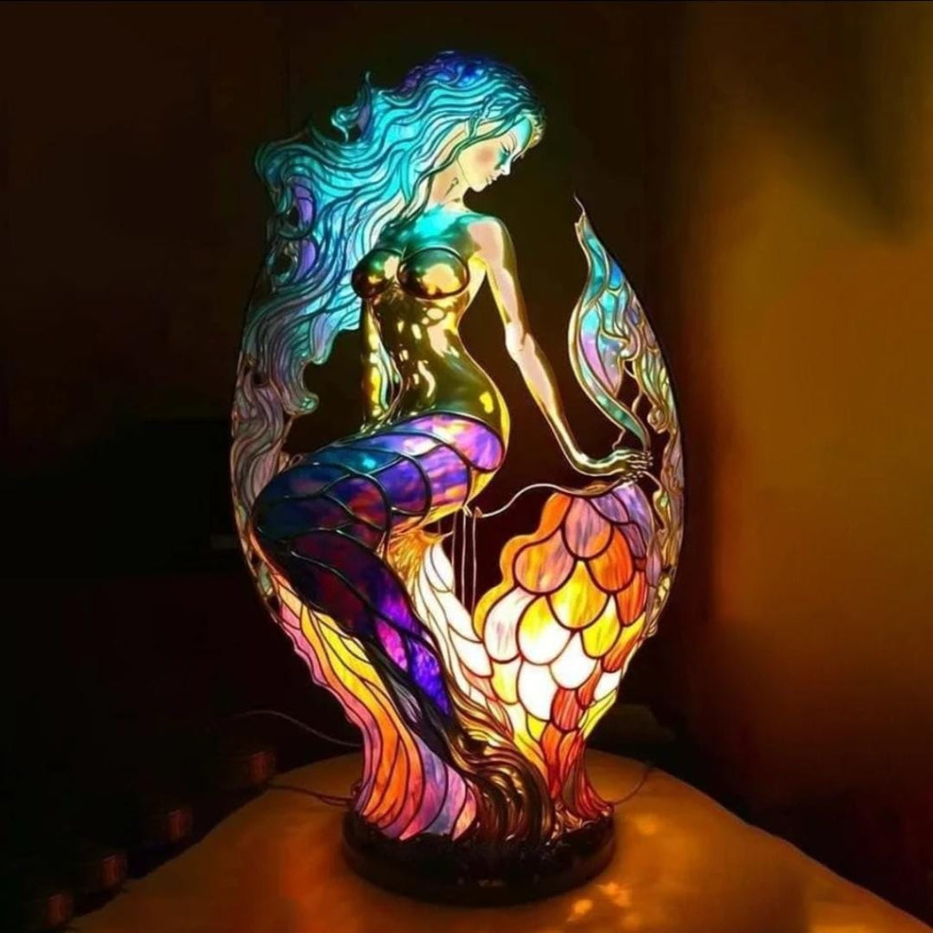 Colorful Stained Glass Animal Table Lamp