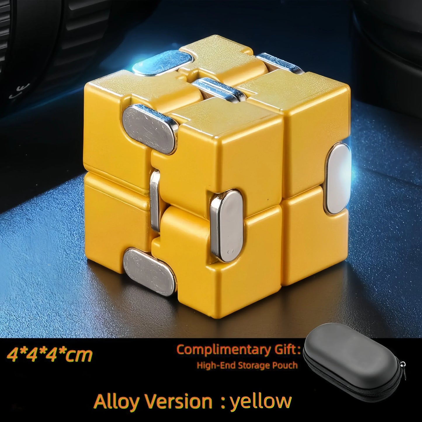 Compact Metal Fidget Cube for Stress Relief