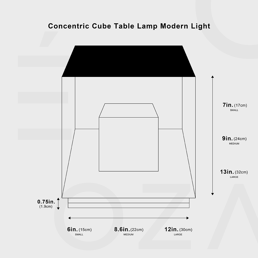 Concentric Cube LED Table Lamp with RGB Color Options