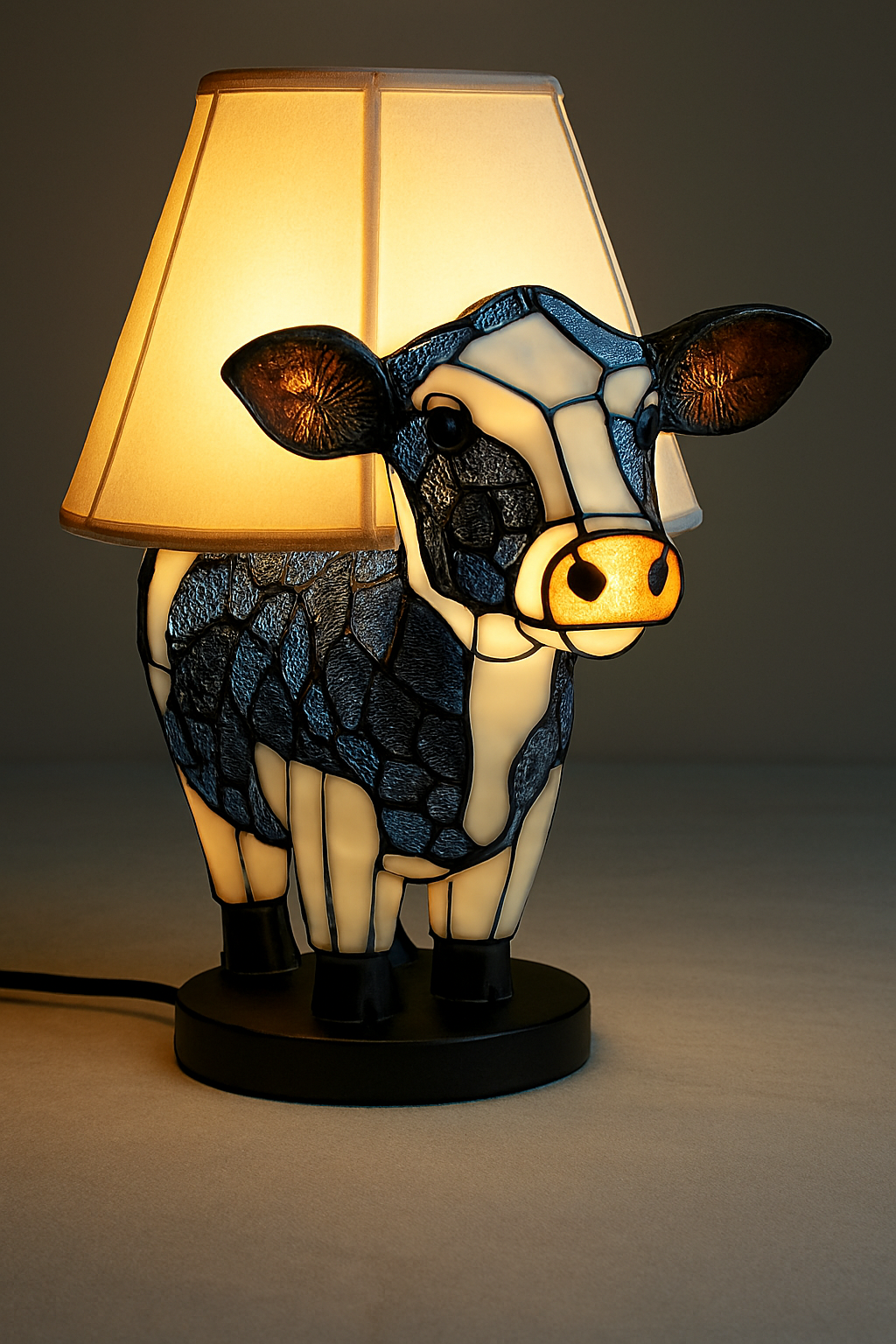 Stained Glass Animal Table Lamp with LED Light