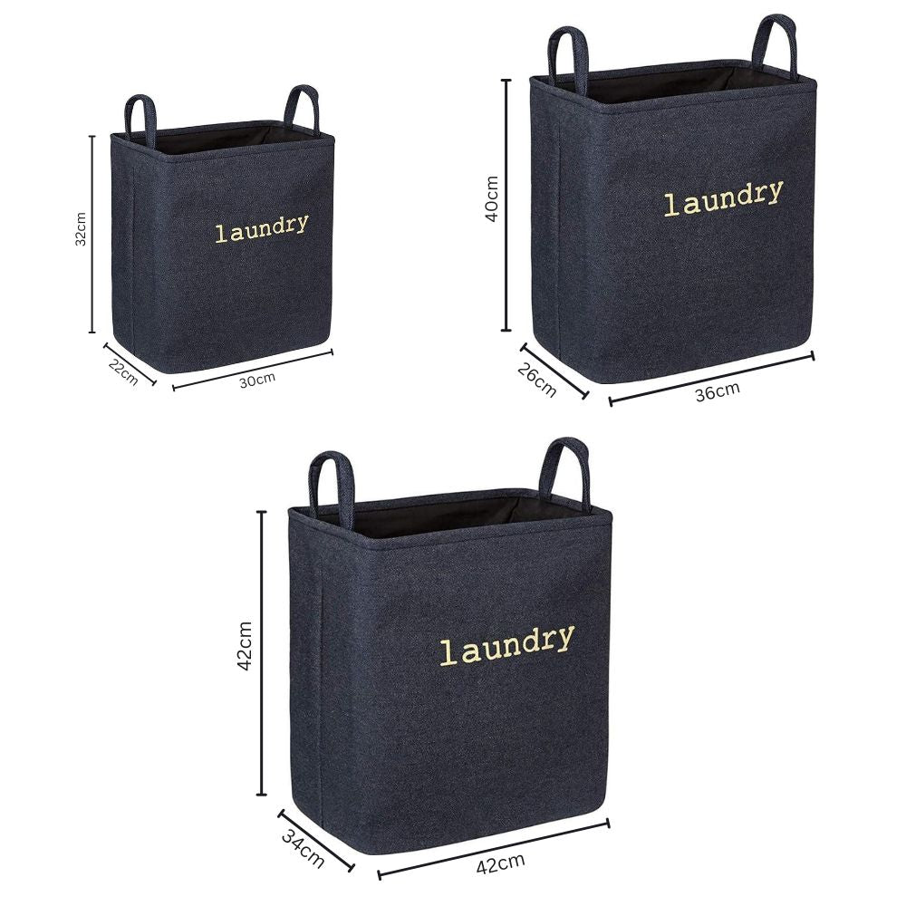 Foldable Microfiber Laundry Basket with Letter Print