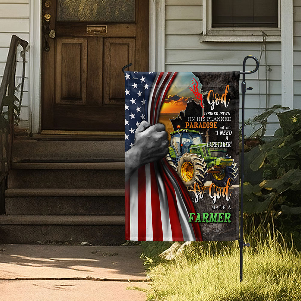 Double-Sided Farmer Life Flag - God Said I Need A Caretaker