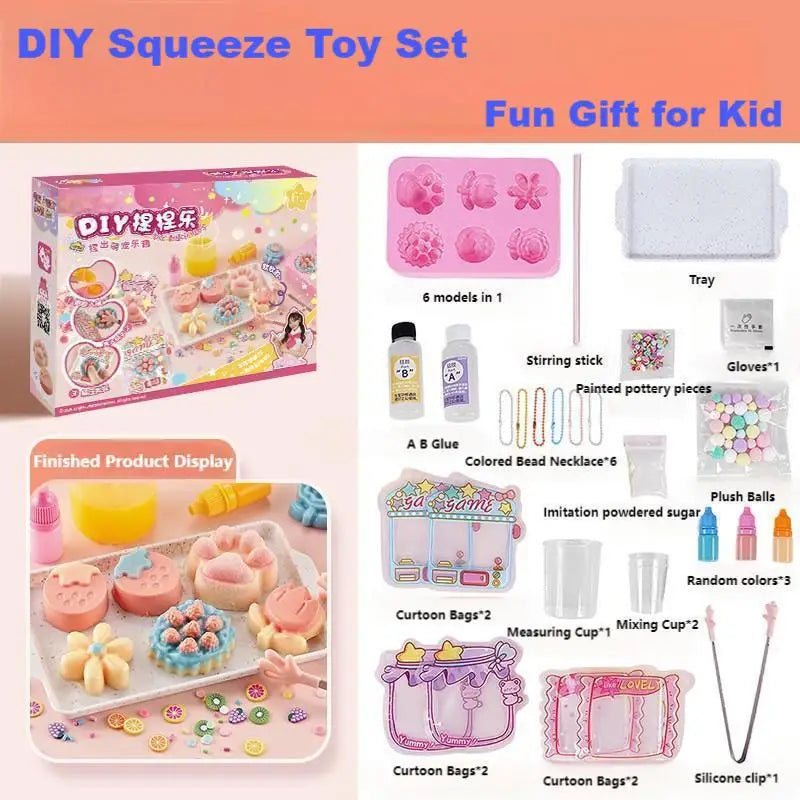 DIY Squishy Craft Kit with Molds and Decorative Fillers