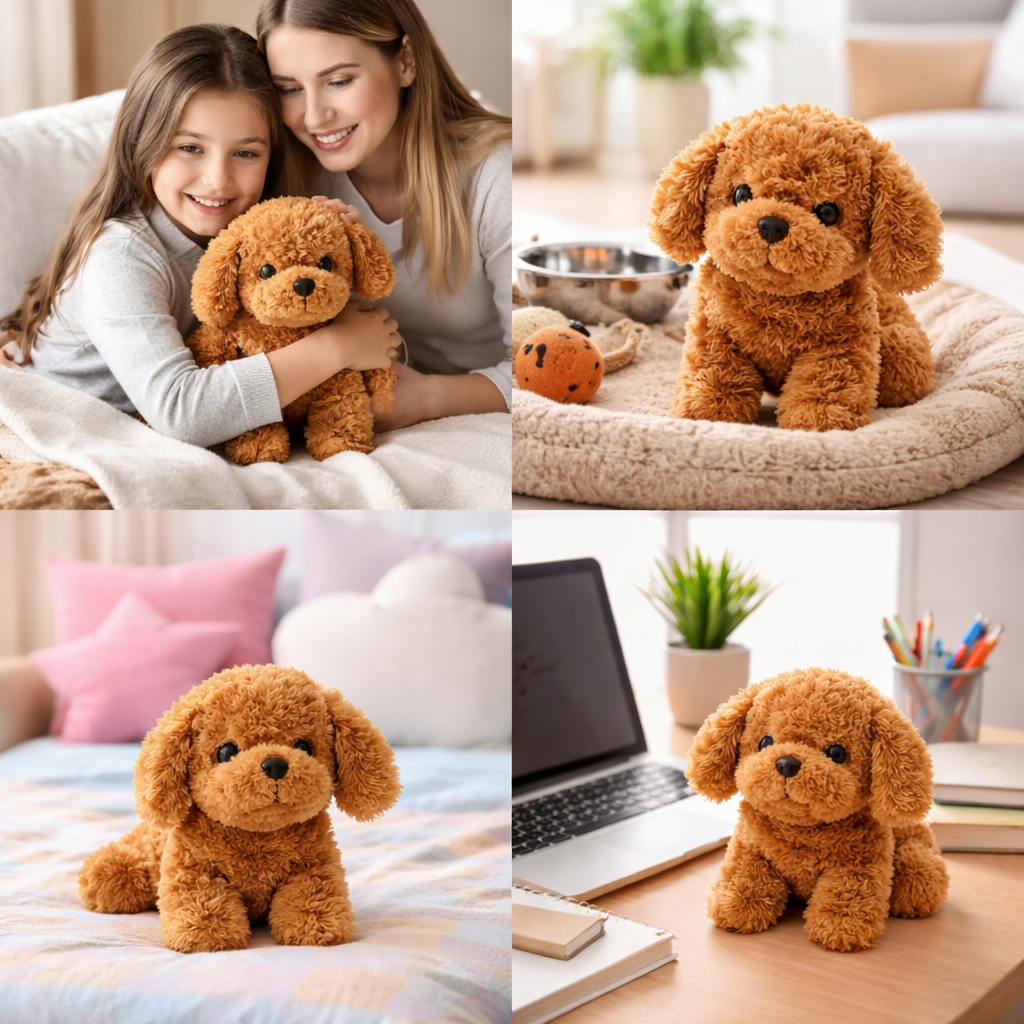 Interactive Plush Puppy Toy with Walking and Barking Features