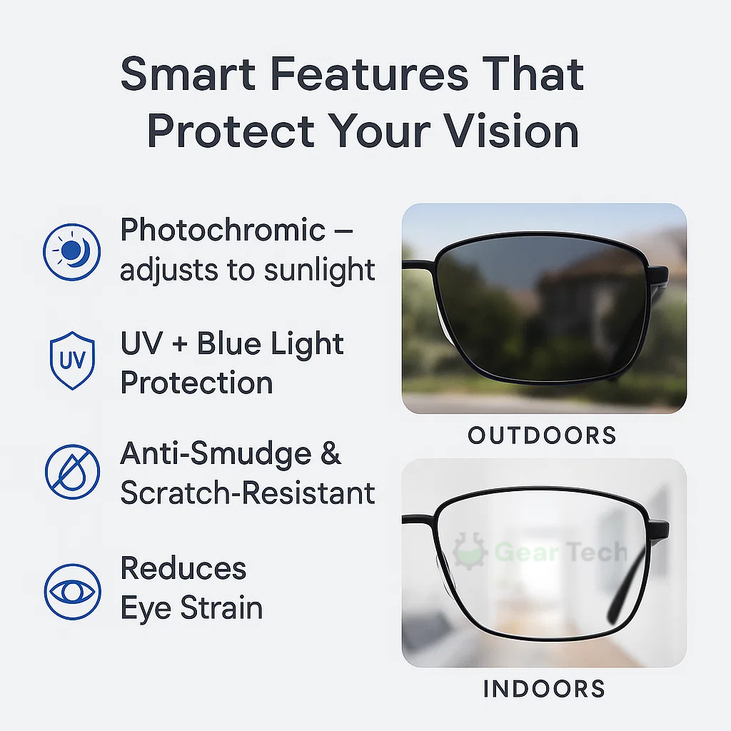 Progressive Multifocal Glasses with Anti-Glare and Blue Light Filtering