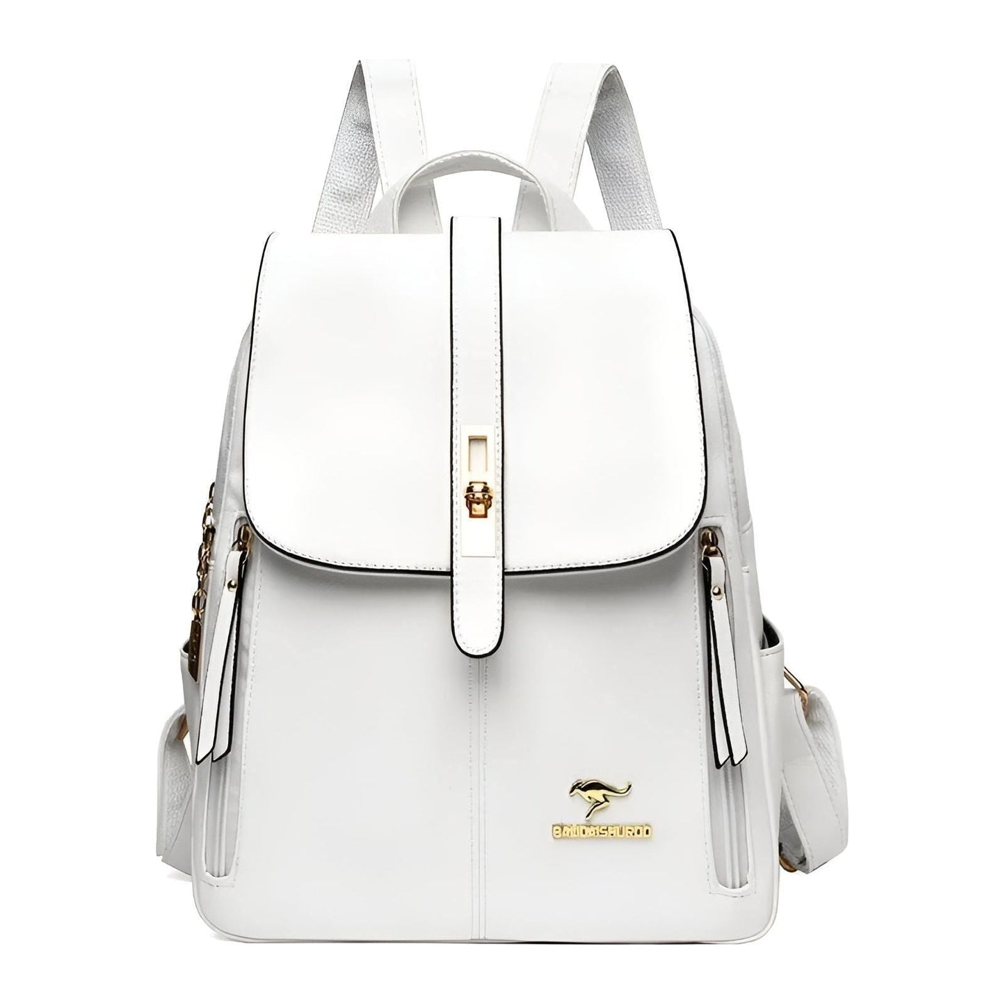 High-Quality Leather Women's Backpack with Adjustable Straps and Multiple Compartments