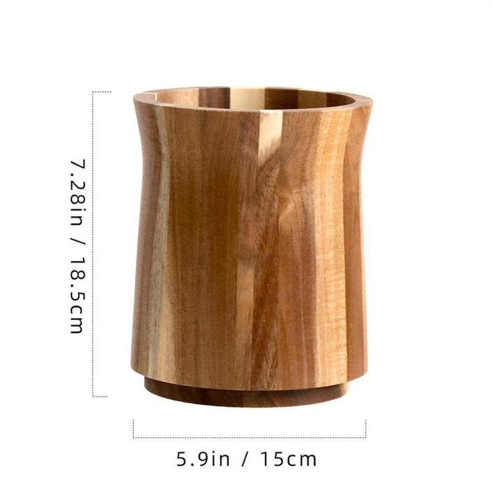 Acacia Wood Rotating Utensil Holder