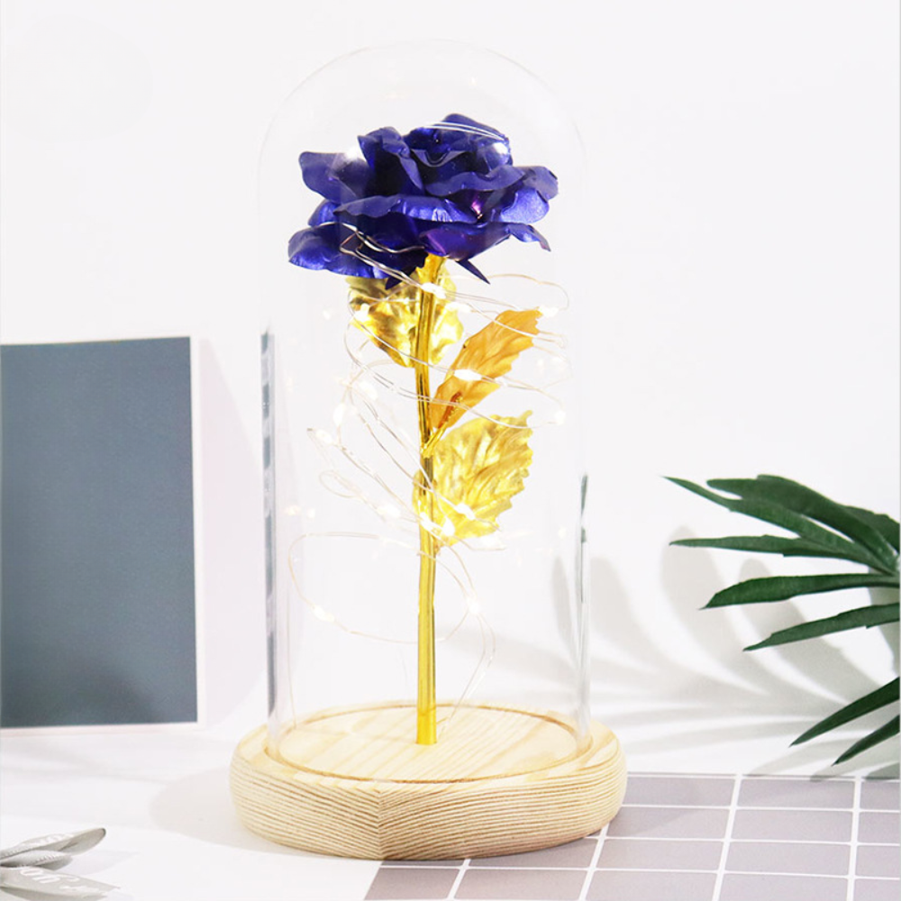 Everlasting Rose in Glass Dome with LED Lights