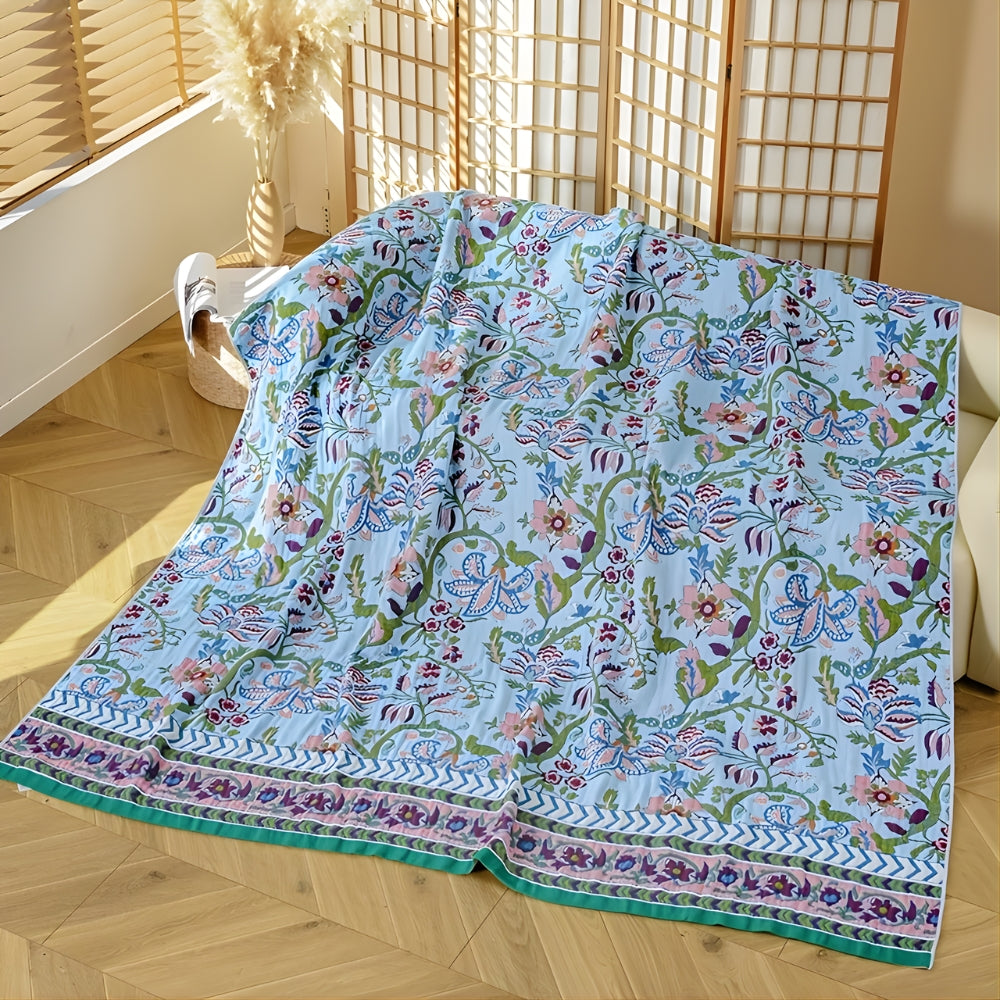 Reversible Vintage Floral Cotton Blanket