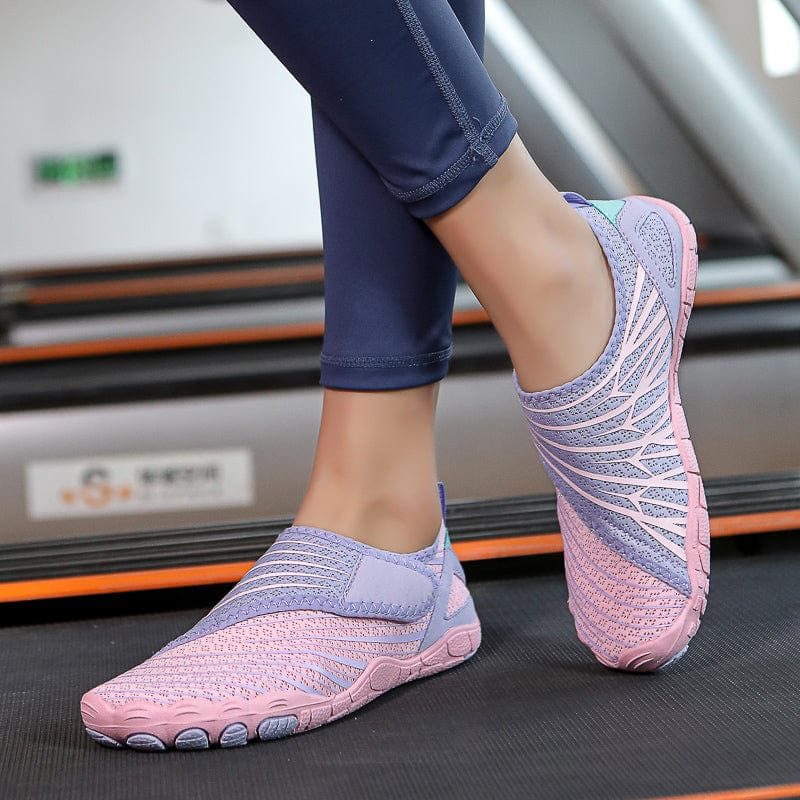 Mauve Slip-On Sports Shoes with Breathable Mesh