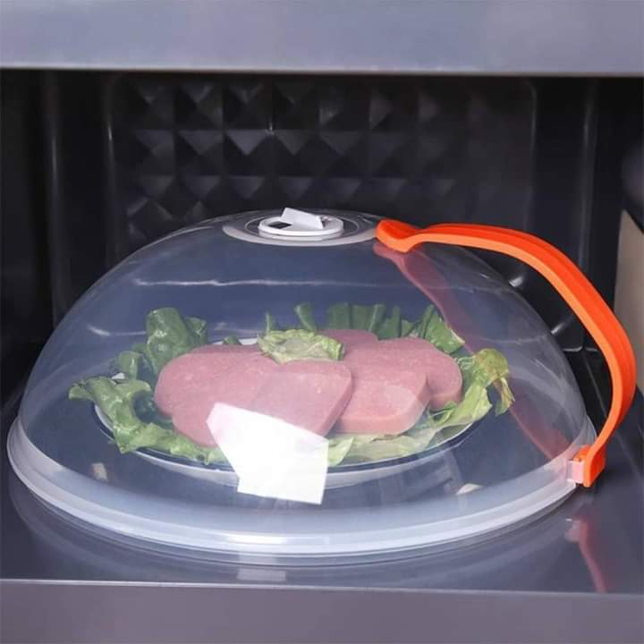 Microwave Splatter Guard with Orange Handle